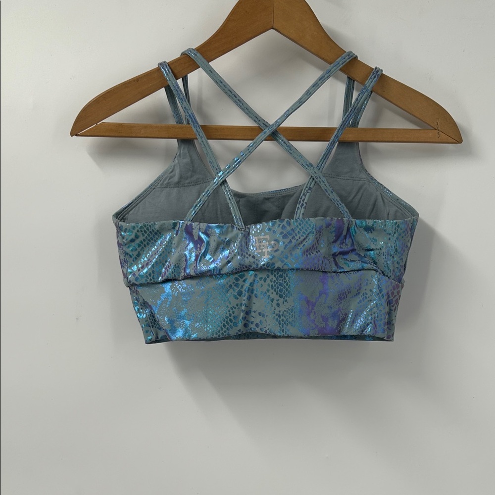 Flex it Pink Leopard and Blue Women's Sports Bras - Picture 7 of 8